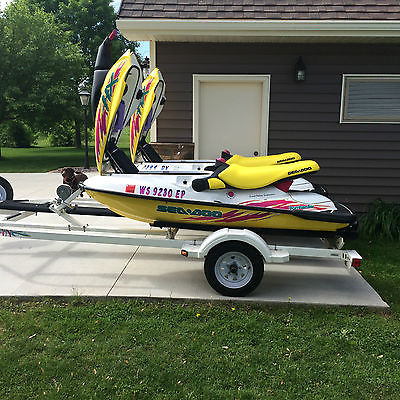 1996 & 1997 Sea Doo HX Jet Skis and 2 place Karavan trailer