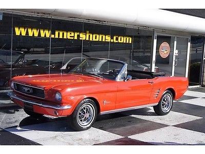 Ford : Mustang 1966 ford mustang convertible 289 signal flare red over black
