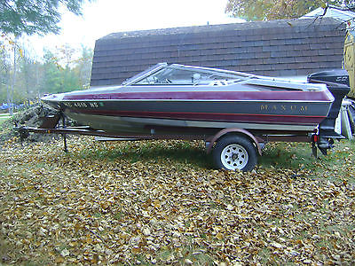 1989 Maxum Speed Boat, 16', Bowrider, Shallow V, 50 HP Force Motor, Bimini, MORE