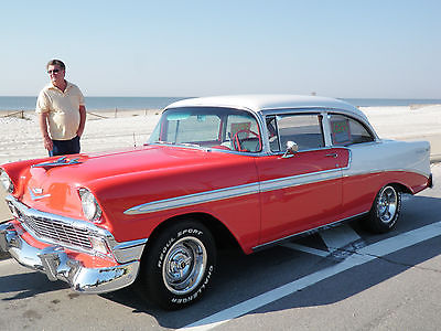 Chevrolet : Bel Air/150/210 Red & White Ext Red/White, 350 Chevy V-8, 3 speed auto, Int. white w/red trim, 2 door post