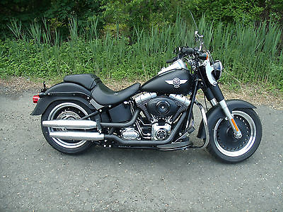 Harley-Davidson : Softail 2010 harley davidson low fat boy soft tail with 380 original miles matte black