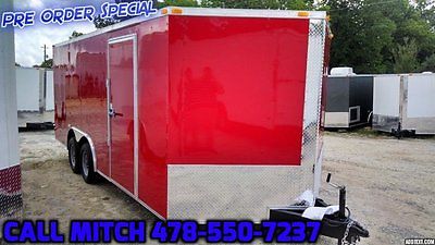 8.5 x 16 Red Enclosed Cargo Trailer