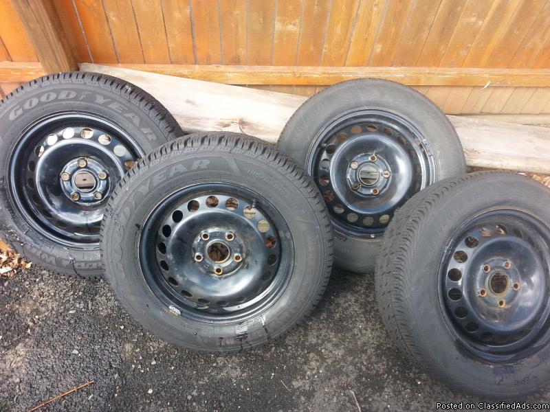 FS: VW OEM Steel wheels 15 inch with 2 snow tires, 0