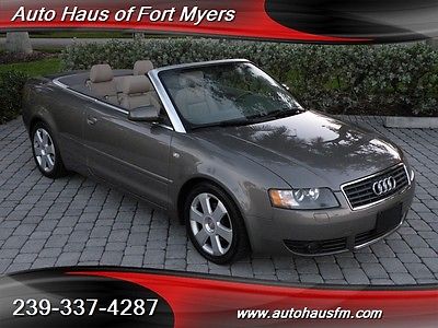 Audi : A4 1.8T Convertible Ft Myers FL We Finance & Ship Nationwide Premium Package Heated Seats HomeLink Beige