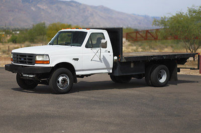 Ford : F-450 MONEY BACK GUARANTEE 1997 ford f 450 diesel 83 k miles flat bed hydraulic gate drw dually work 7.3 l