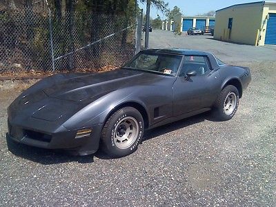 Chevrolet : Corvette CHARCOAL WITH SILVER 1981 chevy corvette 350 4 spd 41000 orig miles charcoal grey with silver int