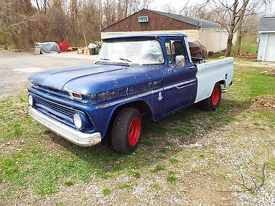 Chevrolet : C-10 As seen in pictures 1963 chevy c 10 pickup fleetside project truck v 8 engine starts drives automa