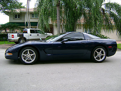 Chevrolet : Corvette Base coupe 2000 corv 6300 mi navy blue tan 6 spd 1 653 built mint garaged
