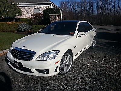 Mercedes-Benz : S-Class AMG 2008 mercedes s 63 amg white w panoramic black roof 1 owner showroom condition