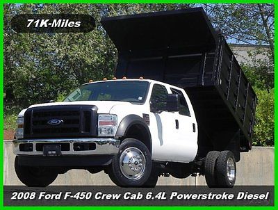 Ford : F-450 XL Crew Cab Dump Truck 08 ford f 450 f 450 xl crew cab 4 door rack dump truck 6.4 l power stroke diesel