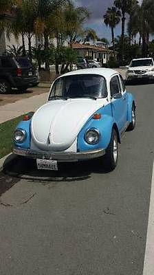 Volkswagen : Beetle - Classic Super 1973 volkswagen super beetle blue and white new engine good upholstery