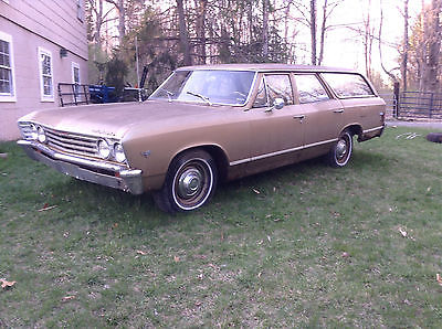 Chevrolet : Chevelle Wagon  1967 chevelle station wagon complete 100 intact car 283 v 8 with auto ps pb ac