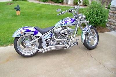 Custom Built Motorcycles : Pro Street 2004 titan sidewinder softail custom motorcycle 1750 cc silver chrome one owner