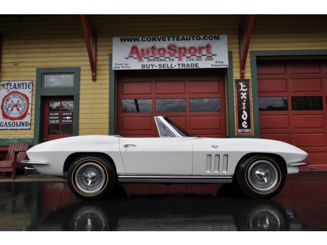 Chevrolet : Corvette 1965 white corvette s matching 4 sp loaded frame off restoration