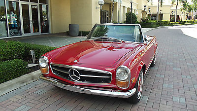 Mercedes-Benz : SL-Class CONVERTIBLE 1970 mercedes benz 280 sl red with black automatic excellent condition