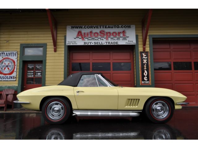 Chevrolet : Corvette 1967 sunfire yellow corvette 350 hp s match org build sheet owner history