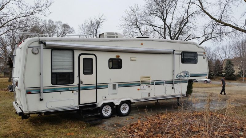 1999 fifth wheel travel trailer carri lite by carriage 31 ft slide out