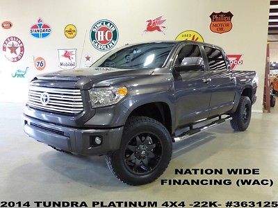 Toyota : Tundra Platinum 4X4 14 tundra crewmax platinum 4 x 4 lift sunroof nav htd cool lth 20 in fuel whls 22 k