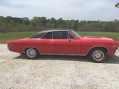 Chevrolet : Chevelle SS 1967 red chevelle super sport 396 with black vinyl top totally restored