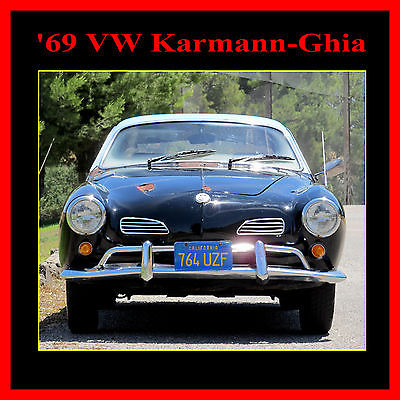 Volkswagen : Karmann Ghia Karmann-Ghia Coupe Type 3 69 vw karmann ghia runs xlnt original cond needs cosmetics tlc see video
