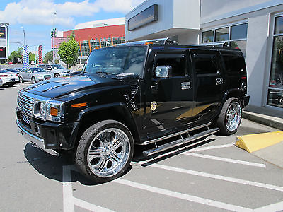 Hummer : H2 Luxury Sport Utility 4-Door 2005 black hummer h 2 strut tuned ultra low mileage 24 wheels lexani alpine