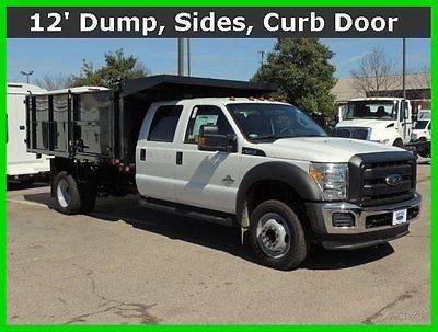 Ford : F-450 12' Dump W/Sides,Tarp,Curb Door 2015 ford f 450 xl 6.7 l v 8 dump truck automatic rwd dually white black