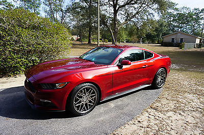 Ford : Mustang V6 Coupe 2-Door 2015 ford mustang 3.7 v 6 a t ruby red blk int very low miles