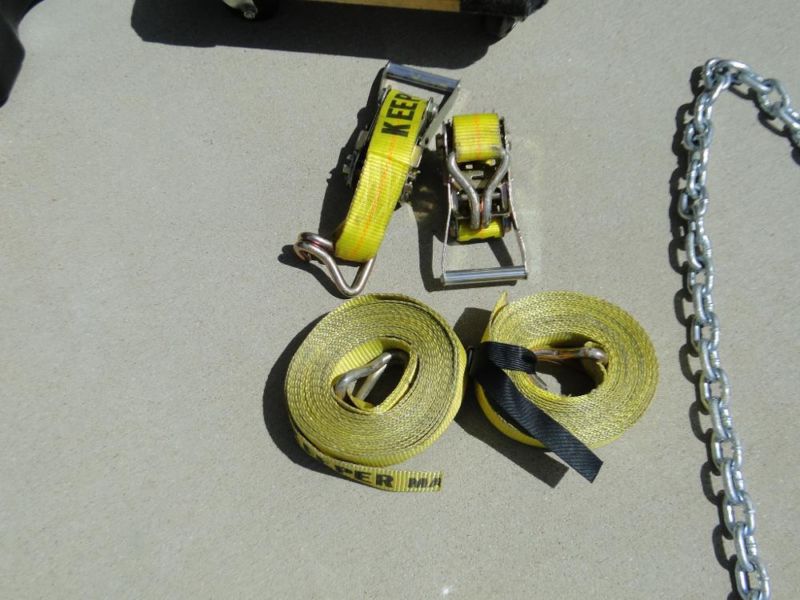 Truckers Chain/Transport Chain, Ratchet Tie Down Straps and Tow Strap, 3