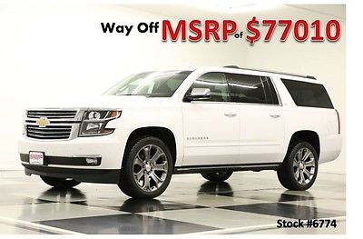 Chevrolet : Suburban MSRP$77010 4X4 LTZ Gps Leather 2 DVDs Sunroof White 4WD New Navigation Heated Cooled  Bluetooth Rear Camera Park Assist Adaptive Cruise