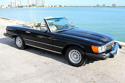 Mercedes-Benz : SL-Class 380SL Roadster R107 ONLY 35K ACTUAL 1 FAMILY MILES RARE BLACK OVER CREME LEATHER CLEAN CARFAX MINT