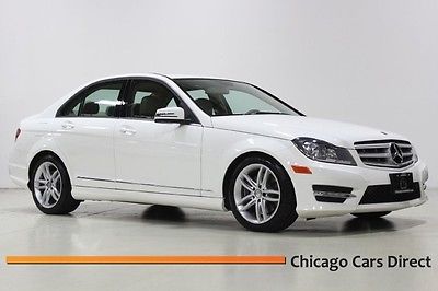 Mercedes-Benz : C-Class C300 Sport 4Matic 13 4 x 4 sport multimedia gps premium wood white tan low miles one owner awd clean