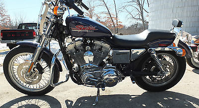 Harley-Davidson : Sportster 2000 harley davidson sportster xl 883 hugger 7 228 miles cobalt blue w pinstripe