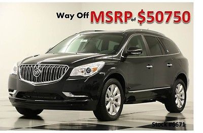 Buick : Enclave MSRP$50570 Premium GPS Sunroof Carbon Black Metallic New Navigation Heated Cooled Leather Rear Camera 2014 14 15 Captains Chairs 7