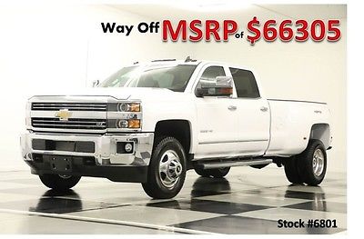 Chevrolet : Silverado 3500 HD MSRP$66305 4WD LTZ DVD GPS Diesel White Crew 4X4 New 3500HD Navigation Duramax Heated Cooled Leather Sunroof 2014 14 15 Dually