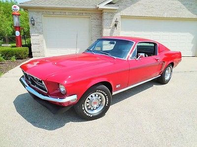 Ford : Mustang 2+2 GT 1968 ford mustang gt 2 2 factory candy apple red s code 390 big block 4 speed