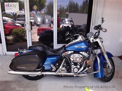 Harley-Davidson : Touring 2005 harley davidson flhrs flhrsi road king custom saddle bags chrome sunglo blu