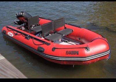 2013 Seamax 12.5' Inflatable 20 Hp Suzuki Fuel Injected 4stroke Dingy w/ trailer