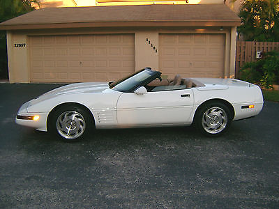 Chevrolet : Corvette Base convertible 1994 convertible 6 spd 42 k mi rare wht tan garaged mint condition