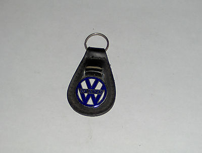 Volkswagen : Other vintage leather and enameled VW Dasher fob.Not plastic.Volkswagon  rare