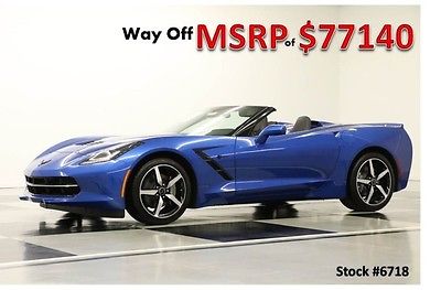 Chevrolet : Corvette MSRP$77140 3LT Stingray Laguna Blue Convertible New GPS Navigation Heated Cooled Tintcoat Automatic Auto Power Top Black Leather