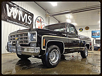 Chevrolet : C-10 1/2 Ton 77 black 1 2 ton c 10 chevy pickup truck big block a c 2 wd short bed box auto 78