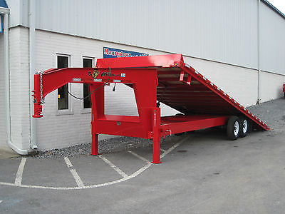 BWise 24' Tilt Gooseneck Equipment Trailer 16,800 GVW- Hydraulic Jacks, New 2015