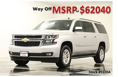 Chevrolet : Suburban MSRP$62,040 4X4 Sunroof 2 DVD Screens Black Leather Like New Used Heated Rear Camera Memory 2014 14 15 4WD LT Silver Bench Seats