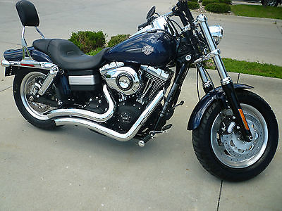 Harley-Davidson : Dyna 2012 harley davidson dyna fat bob 103 engine one owner vance hines mint look