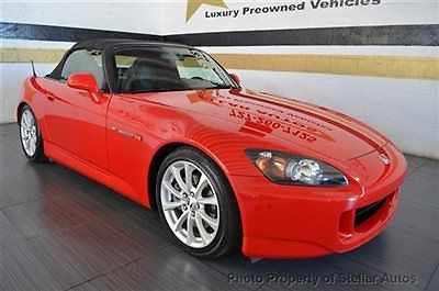 Honda : S2000 2dr Convertible CLEAN CARFAX  LOW MILES ONLY 64K  RED HONDA S2000 CONVERTIBLE  6 SPEED  WARRANTY