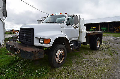 Ford : Other 2 Door 1998 ford f 700 flatbed truck 4 wd winch new driveshaft 7.0 l v 8