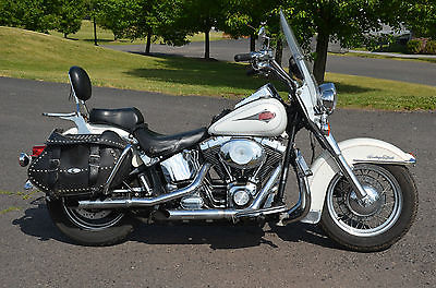 Harley-Davidson : Softail 2001 white harley davidson heritage softail classic flstci flstc many extras