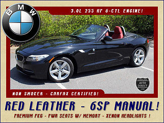 BMW : Z4 sDrive30i - RED LEATHER - 6SP MANUAL! PREMIUM PK-RETRACTABLE HARD TOP-BLUETOOTH/AUX IN-XENON-255 HP ENGINE-NON-SMOKER!