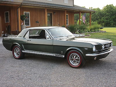 Ford : Mustang GT 1966 ford mustang gt coupe a code 4 speed ac rally pac green black