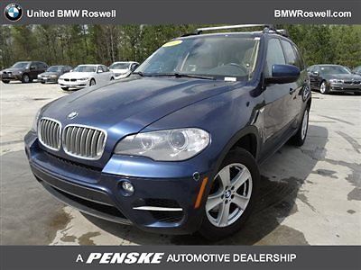 BMW : X5 35d 35 d 3 rd row low miles 4 dr suv automatic diesel 3.0 l straight 6 cyl blue
